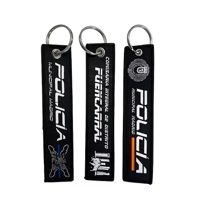 Pribadi kosong Custom Logo bordir Kain tenun Kunci Kunci Fob Kunci tag Pesawat Jet tag bordir Kunci maskapai