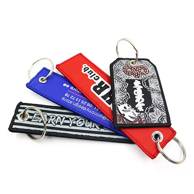 Pribadi kosong Custom Logo bordir Kain tenun Kunci Kunci Fob Kunci tag Pesawat Jet tag bordir Kunci maskapai