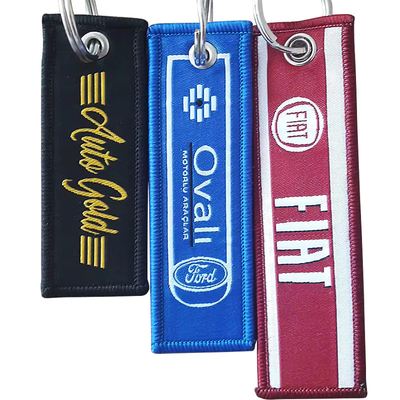 Pribadi kosong Custom Logo bordir Kain tenun Kunci Kunci Fob Kunci tag Pesawat Jet tag bordir Kunci maskapai