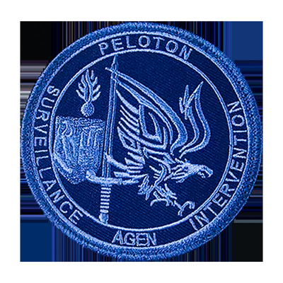 Patch logo kain tenunan bordir dengan gantungan hook untuk topi dan pakaian yang disesuaikan