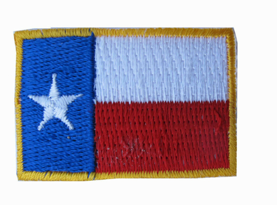 LONE STAR Texas State Flag Patch Bordir Besi Di Perbatasan Emas Kecil 1-5/8&quot;