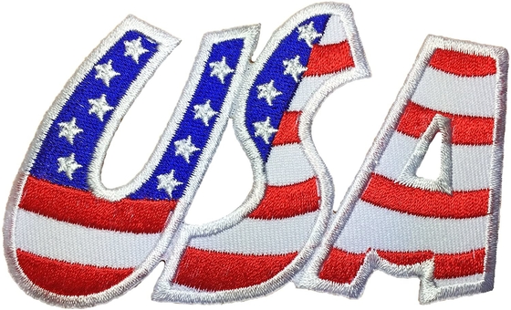 USA Alphabet Flag Patch Menjahit Besi pada Bordiran Bordir Emblem Lencana Patch