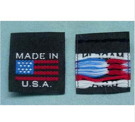 Label Pakaian PMS Pantone Woven Patch Bordir Bendera Amerika Serikat