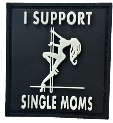 2D 3D Logo Velcro Pvc Rubber Patch 10C Mendukung Single Moms Patch