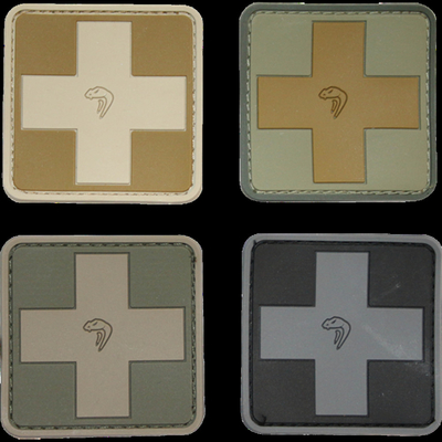 Pertolongan Pertama Medis Moral PVC Patch Karet Velcro Backing Offset Printing