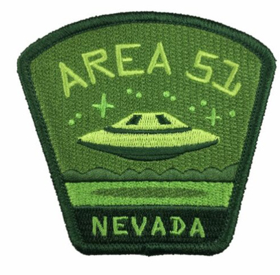 Blue Merrow Border Bordir Menjahit Di Area Patch 51 Patch Perjalanan Alien UFO Nevada