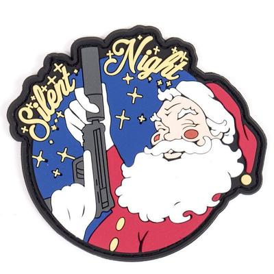 Christmas Silent Night Moral PVC Patch Armband Moral Militer Taktis Badge Emblem