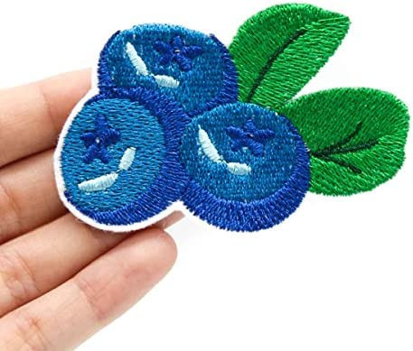Besi Blueberry Pada Tambalan Bordir Kustom Bahan Twill Warna PMS