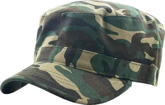 Topi Angkatan Darat yang disesuaikan Topi Gaya Militer Dasar 100% Bernafas Katun Biasa Flat Top Twill