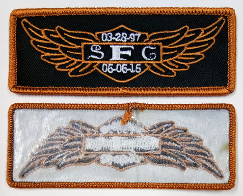 SFG Merrow Border Iron Embroidery Patches Untuk Seragam Pakaian Olahraga