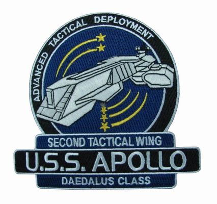 Patch Bordir Seragam Latar Belakang Poliester USS Apollo 10C