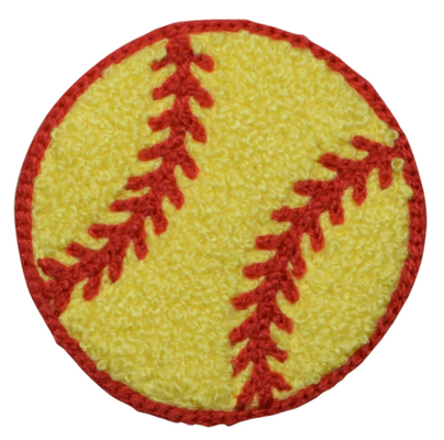 Patch Softball Chenille - Bola Olahraga, Lencana Jaket Letterman 2-3/8&quot; (Setrika)
