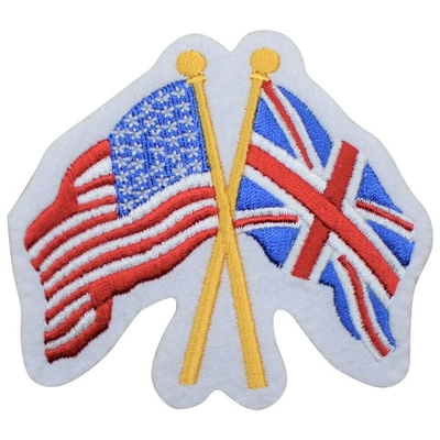 Jahit Pada Patch Applique Inggris Raya USA Dan GB United UK Badge 3.25 ''