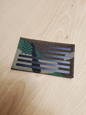 Woodland American IR Flag Patch 3.5x2 ''100% Bordir Kain Kepar