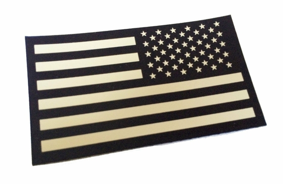 Twill Fabric Reverse IR Flag Patch Latar Belakang Datar USA Morale Reflektif Patch