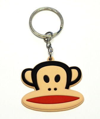 Karakter Kartun Monyet Gantungan Kunci Bagcharm Gantungan Kunci Penarik Ritsleting Karet PVC