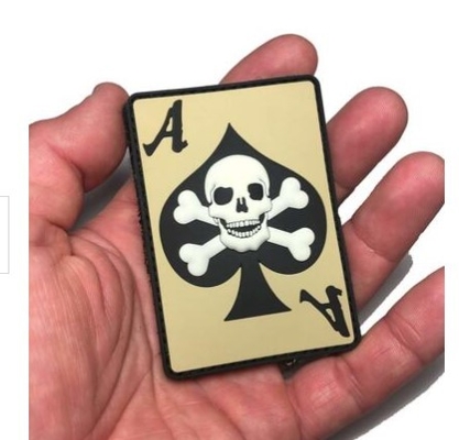 Ace Spades Skull Moral Patch PVC Pantone Color Micro Injected