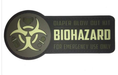 Biohazard Kustom PVC Moral Patch Eco Friendly Embossed / Debossed 2D 3D Logo