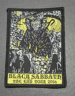 Besi Pada Patch Tenun Kustom Black Sabbath The End Tour 2016 Patch Untuk Jaket T Shirt