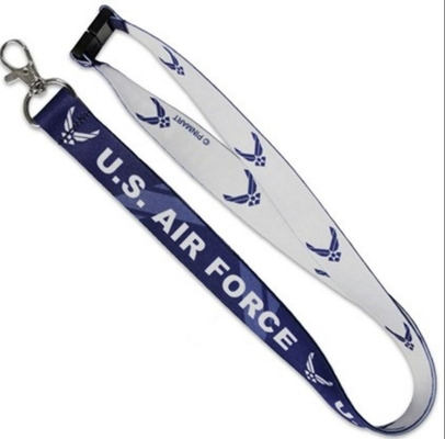 Logo Angkatan Udara AS Dicetak Lanyard Neck Strap ID Holder Breakaway Gesper Reversibel
