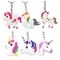 PVC Karet Unicorn Mainan Lembut Gantungan Kunci Warna PMS Ukuran Kustom Empat Tautan Lampiran