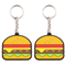 Burger Lucu Lembut Gantungan Kunci PVC 2D 3D Hadiah Promosi Gantungan Kunci Makanan Mini