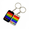Gantungan Kunci Silikon Lembut PVC Gay Pride Logo Pelangi Kustom