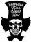 Besi Pada Dukungan Kustom Patch Bordir Polyester Twill Skulls Logo