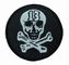Besi Pada Dukungan Kustom Patch Bordir Polyester Twill Skulls Logo
