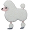 Patch Applique Pudel Chenille - Anjing Putih, Lencana Anjing 2-5/8&quot; (Setrika)