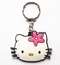 Grosir Fashion Design Cute Hello Kitty Head PVC Rubber Keychain