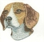 3 &quot;Potret Anjing Beagle Besi Pada Patch Bordir Merrowed Border Kustom Warna Pantone